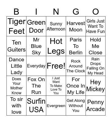 HITS 43 Bingo Card