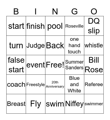 2017 Summer Sanders Bingo Card