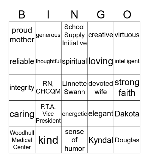 LINNETTE SWANN BINGO Card