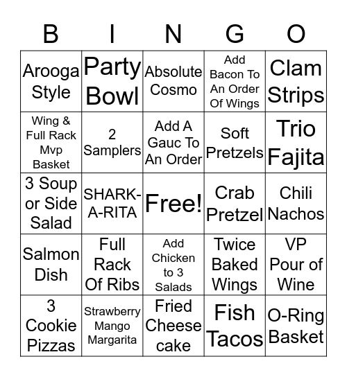 Aroogas Bingo Card