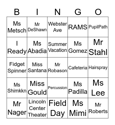 Bingo Card
