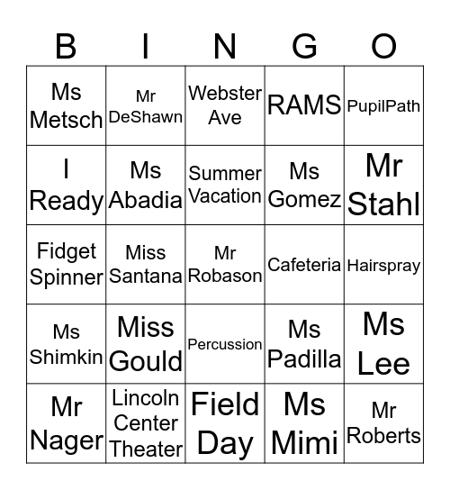 Bingo Card