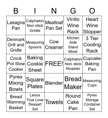 Lauren's Bridal Shower Bingo Card