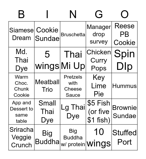 Two More Days in Thailand Bingo Card