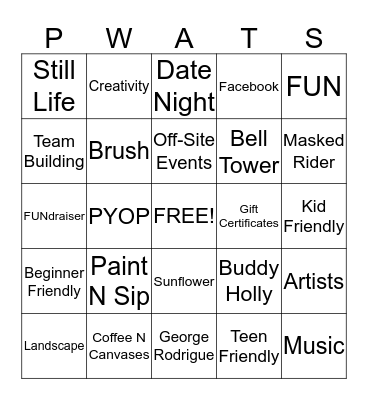 PWAT PARTY BINGO Card