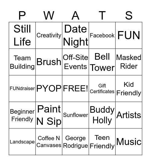 PWAT PARTY BINGO Card