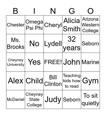 BigDaddy's Retirement Party Bingo Card