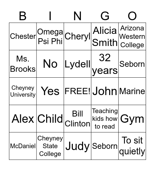 BigDaddy's Retirement Party Bingo Card