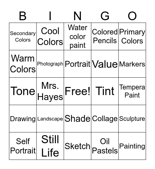 ART Bingo Card