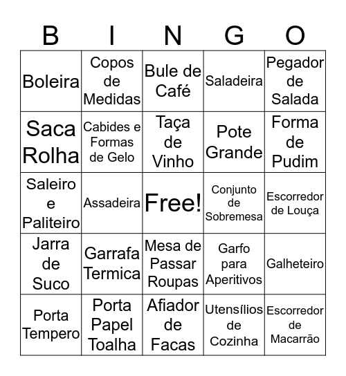 Chá Bar - Camila e Cássio Bingo Card