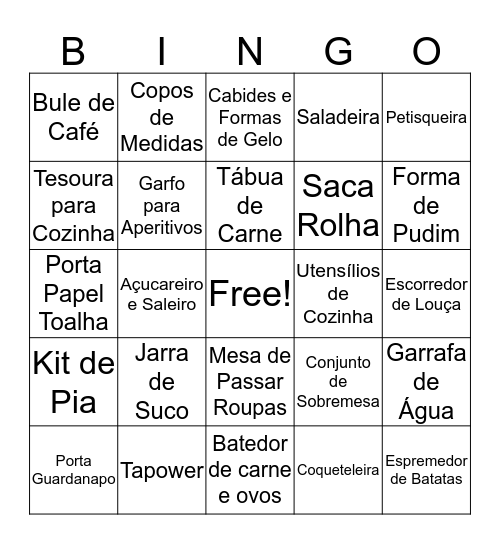 Chá Bar - Camila e Cássio Bingo Card