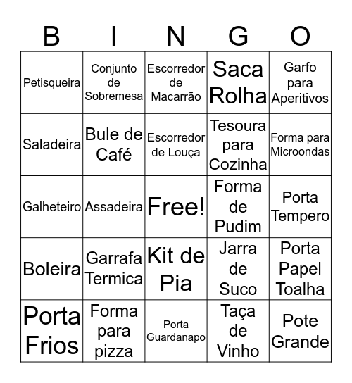 Chá Bar - Camila e Cássio Bingo Card