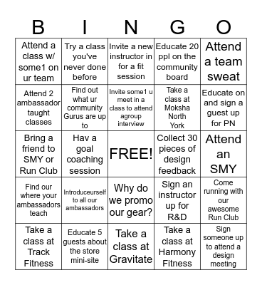 Community Bingo Card