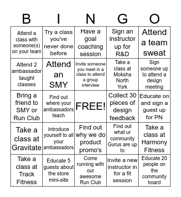 Community Bingo Card