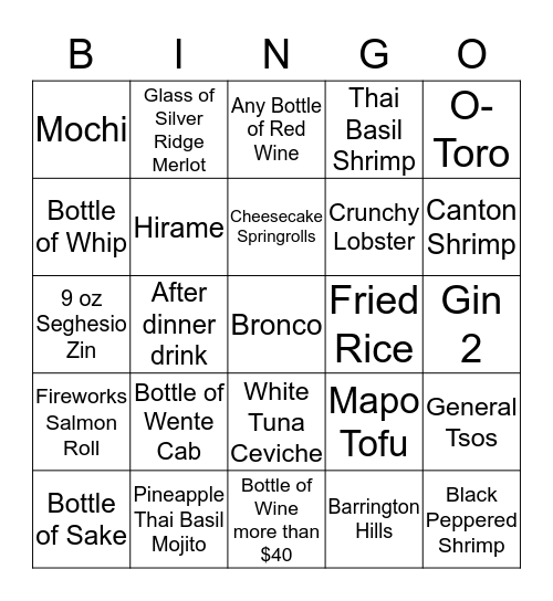 PL8 Bingo Card