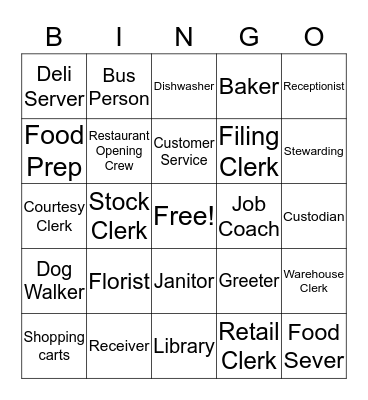 Job Bingo Card