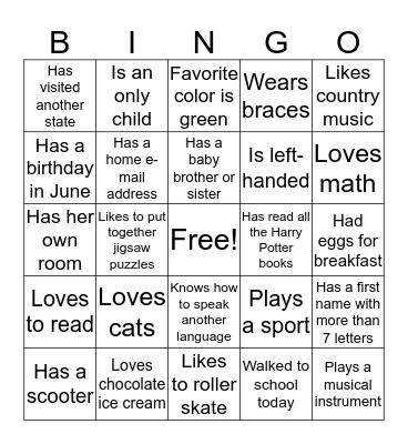 Find a Person Who: Bingo Card