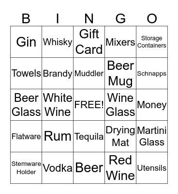 Jason & Jen Stock the Bar BINGO! Bingo Card