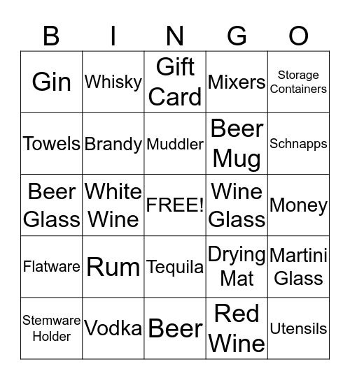 Jason & Jen Stock the Bar BINGO! Bingo Card