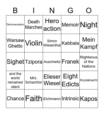 NIGHT Bingo Card