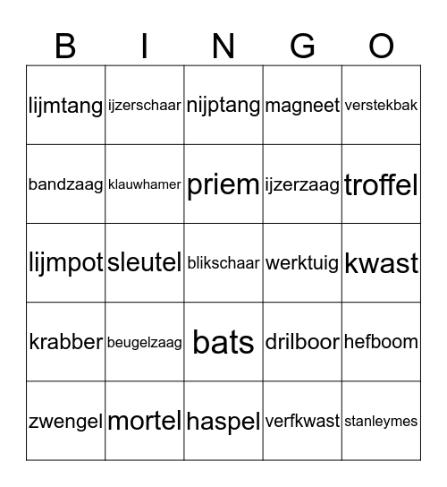 WOORDBINGO Card
