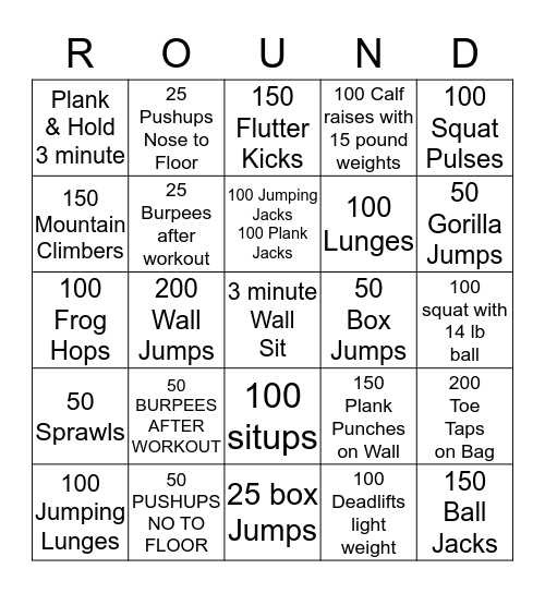 9Round Bingo  Bingo Card