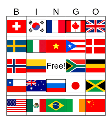 Flag Bingo Card