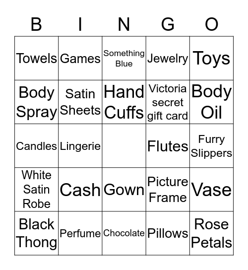 Bridal Shower Bingo Card