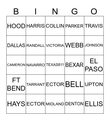 B & O Bingo Card