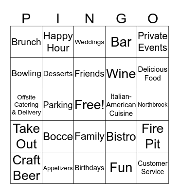 Pinstripes Bingo Card