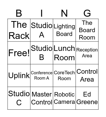 HITN Studio Tour BINGO! Bingo Card