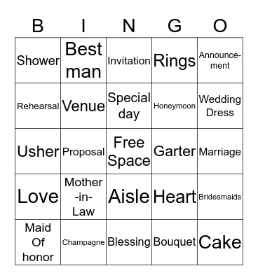 Eric & Brianna's Couple Shower Bingo Card