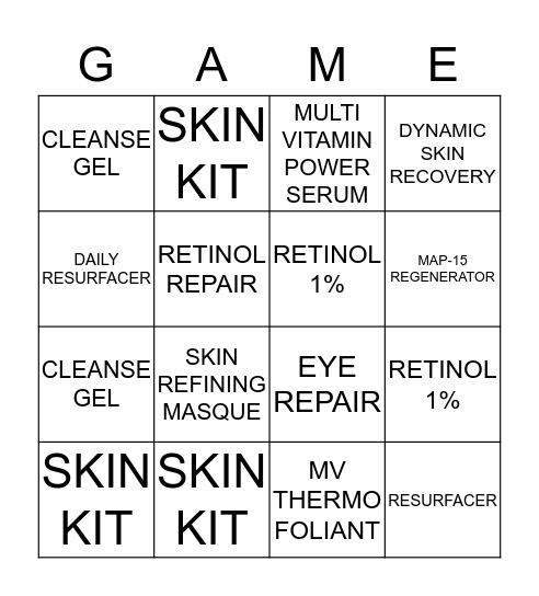 SKIN THERAPIST Bingo Card