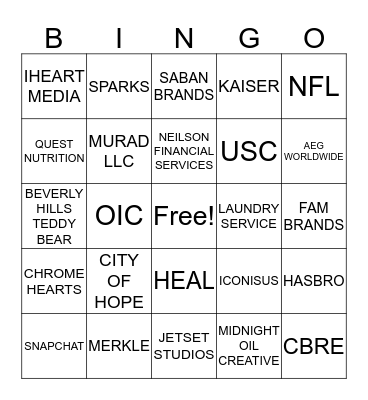 CC Client Bingo Card
