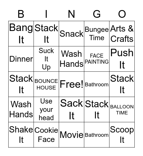 Crazy Silly Cool Bingo Card