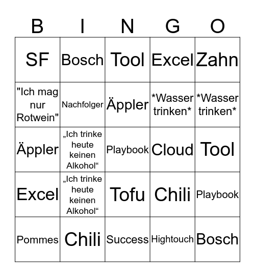 BBQ Bingo Card