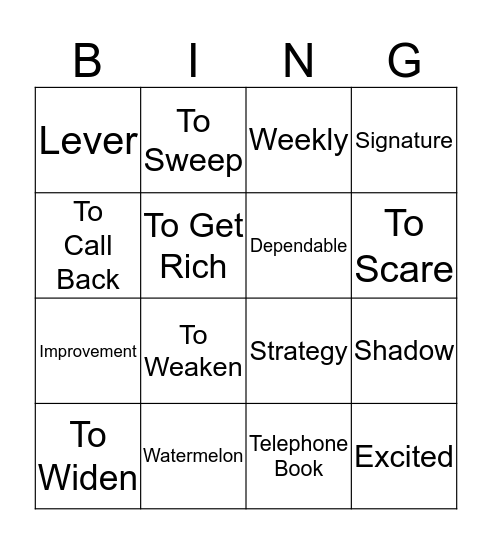 Bingo Card
