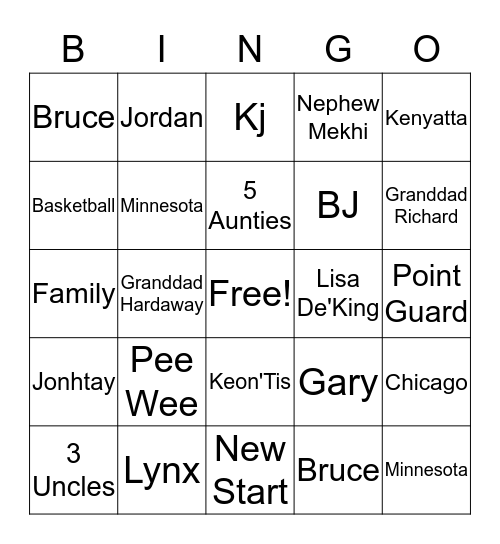 Moochie Graduation Celebration Class of 2017 Bingo Card