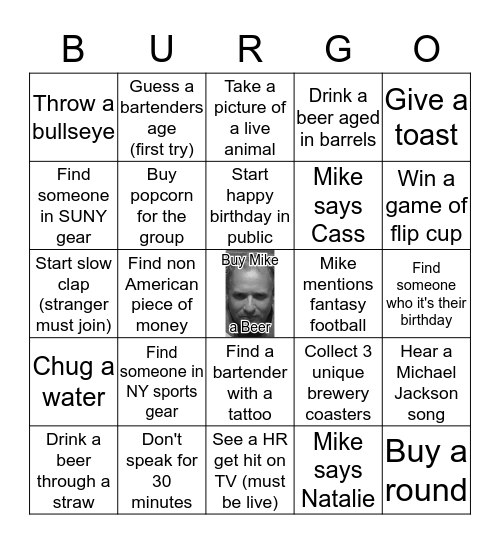 Burgo Bingo Card