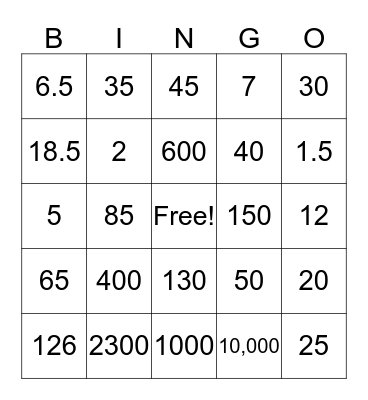 Health & Wellness  Bingo Card