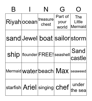 Riyah's Bingo Card