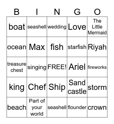 Riyah's Bingo Card