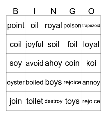 Sophia/oi/oy Bingo Card