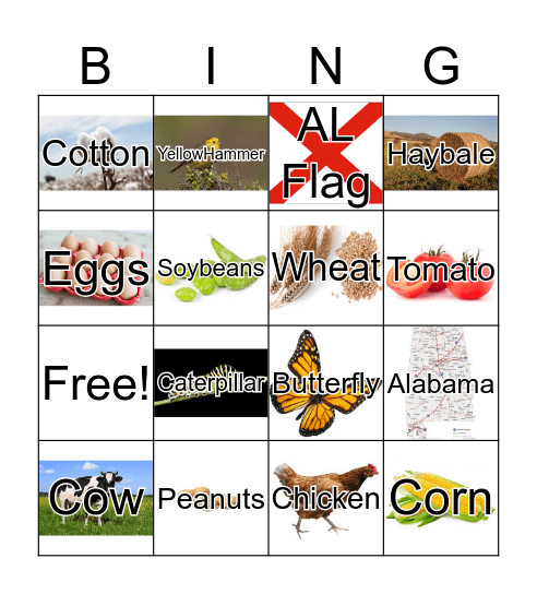 Alabama Ag Bingo Card