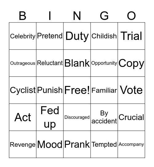 Hobers Bingo Card