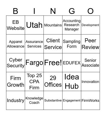 EDUFEX Bingo Card
