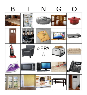 PD: Living Room Vocabulary Bingo Card