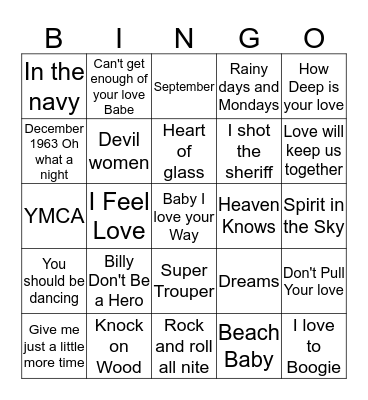 Class of '75 Bingo Card
