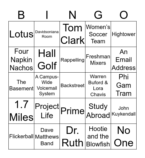 Class of 1997 Reunion BINGO Card