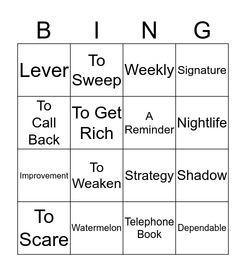 Bingo Card